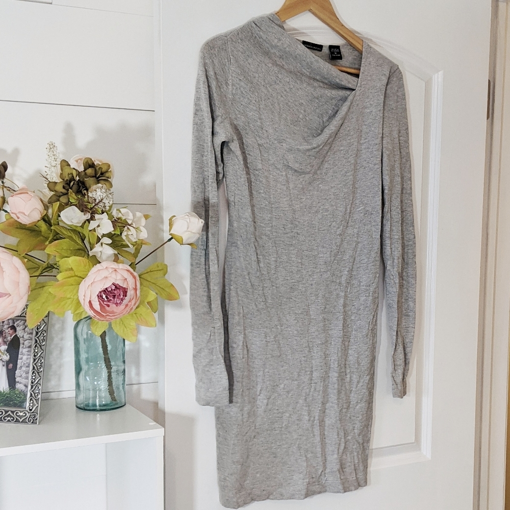 Asymmetrical Neck Sweater Dress Sz M
